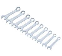 Blue Spot 4110 Chrome Vanadium Metric Stubby Spanner Set, Silver, 10-19 mm, Set of 10 Piece