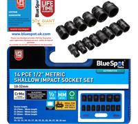 Blue Spot 14pc 1/2" Drive Metric Shallow Impact Socket Set 10-32mm 01585