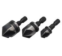 Bluespot 3 Pce 6mm (1/4") Hex Shank Countersink Bit Set - Bits Tools 20310 Blue - countersink 3 bits tools set 20310 blue spot pieces