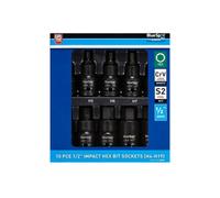 Blue Spot Impact Hex Bit Socket Set 10-piece 1/2" H4-H19