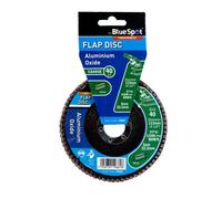 BlueSpot Tools Blue Spot Tools - 115mm (4.5") 40 Grit Aluminium Oxide Flap Disc (Header Card)
