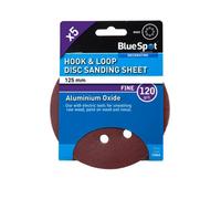 BlueSpot Tools Blue Spot Tools - 125mm 5 Pack 120 Grit Sanding Disc