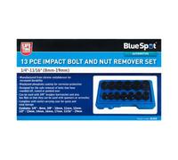 BlueSpot Tools Blue Spot Tools - 13 Pce Impact Bolt And Nut Remover Set (1/4"-11/16") (8mm-19mm)
