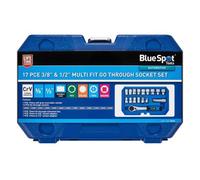 BlueSpot Tools Blue Spot Tools - 17-Piece 3/8 - 1/2 Multi-Fit Go Through Socket Set (10-24mm)