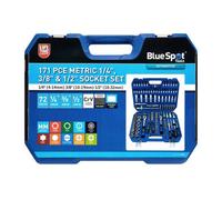 BlueSpot Tools Blue Spot Tools - 171-Piece Metric 1/4, 3/8 & 1/2 Inch Drive Socket Set In Case