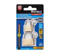 BlueSpot Tools Blue Spot Tools - 2 Piece 20mm & 30mm Brass Padlocks With Keys