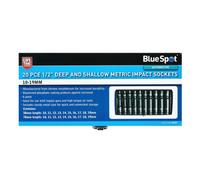 BlueSpot Tools Blue Spot Tools - 20 Pce 1/2'' Metric Impact Socket Set, 10-19mm