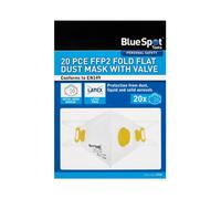 BlueSpot Tools Blue Spot Tools 20 Pce Ffp2 Fold Flat Dust Mask With Valve