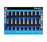 BlueSpot Tools Blue Spot Tools - 27Pce 1/4In Mixed Socket Bit Set In Foam