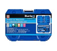 BlueSpot Tools Blue Spot Tools - 29-Piece 1/4 Multi-Fit Go Through Socket Set (4.5-13mm)