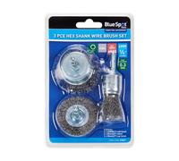 BlueSpot Tools Blue Spot Tools - 3 Pce Hex Shank Wire Cup Brush Set