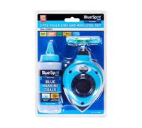 BlueSpot Tools Blue Spot Tools 3-Piece Chalk Line And Mini Level Set 30Mtr (100Ft)