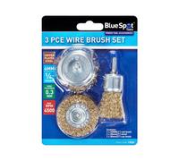 BlueSpot Tools Blue Spot Tools - 3 Piece Wire Brush Set, 25mm & 50mm, Copper Plated Steel