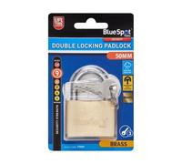 BlueSpot Tools Blue Spot Tools - 50mm Double Locking Brass Padlock
