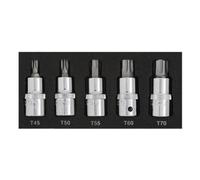 BlueSpot Tools Blue Spot Tools - 5Pce 1/2" Torx Bit Set (T45-T70) (Eva Foam)