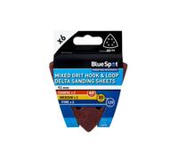 BlueSpot Tools Blue Spot Tools - 6 Pack 93mm Mixed Grit Delta Sanding Sheets