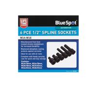 BlueSpot Tools Blue Spot Tools - 6 Pce 1/2" Spline Sockets (M14-M18)