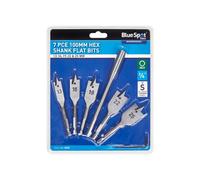 BlueSpot Tools Blue Spot Tools - 7-Piece 100mm Stubby Hex Shank Wood Drill Bit Set (13-25mm)