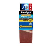 BlueSpot Tools Blue Spot Tools 75 X 457mm Sanding Belt, 60 Grit, Pack Of 5