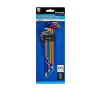 BlueSpot Tools Blue Spot Tools - 9 Pce Extra Long Colour Coded Tamper Torx Key Set (T10-T50)