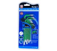BlueSpot Tools Blue Spot Tools - 9 Pce Long Arm Chrome Vanadium Tamper Proof Torx Key Set