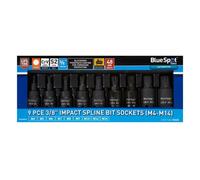 BlueSpot Tools Blue Spot Tools - 9-Piece 3/8 Impact Spline Bit Socket Set