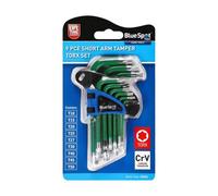 BlueSpot Tools Blue Spot Tools - 9-Piece Short Arm Tamper Torx Key Set T10-T50