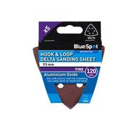 BlueSpot Tools Blue Spot Tools - 93mm 5 Pack 120 Grit Delta Sanding Sheets