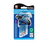 BlueSpot Tools Blue Spot Tools - 9Pce Short Arm Ball End Hex Key Set (1.5-10mm)