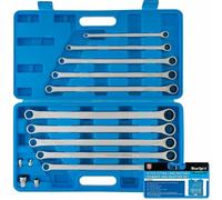 BlueSpot Tools Bluespot 10Pc Extra Long Ratchet Spanner Set Double Ended Ring Aviation Spanners