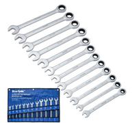 BlueSpot Tools Bluespot 12Pc Combination Ratchet Spanner Set Ratcheting Ring Head 8mm - 19mm
