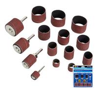 BlueSpot Tools Bluespot 20Pc Sanding Bands Drum Sleeve Grit Mandrel Dremel Rotary Tool Kit