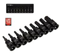 BlueSpot Tools Bluespot 3/8" Impact Torx Bit Socket Set 9Pc T20-T60 Heated S2 Steel 01571