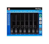 BlueSpot Tools Bluespot Impact Hex Extra Long 8Pc 3/8" Star Bit Socket Set H3 - H10 01591
