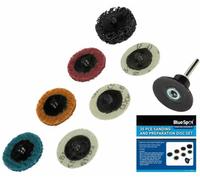 BlueSpot Tools Bluespot Sanding Pads Set Type R Roll Lock Roloc Discs 2" 50mm Fits Power Drill