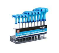 BlueSpot Tools Bluespot Torx Hex Key T9-T50 T-Handle 10Pc Trx Stand Set New 12184