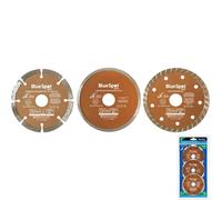 BlueSpot Tools Bluespot Turbo Diamond Angle Grinder Stone Concrete Cutting Disc 4.5" 2Pc 115mm