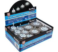 BlueSpot Tools Bluespot Wire Wheel Flat And Cup Brush Rust Paint Removal Set 36Pc
