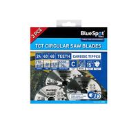 BlueSpot Tools Circular Saw Blade Set 210mm 3 Piece General Purpose B/S19404