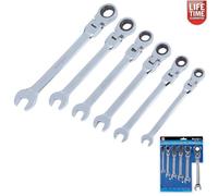 BlueSpot Tools Flexible Ratchet Head Spanner Set 6 Pc Combination Flexi Ratcheting Piece 04312
