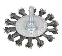 Bluespot Twist Knot Flat Wire Wheel 75mm 6mm Shank