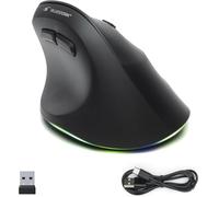 Bluestork - Ergonomic and Vertical Wireless Mouse, 800-2400DPI, 6 Buttons, RGB LED, Mouse Syndrome Prevention, for Right-Handed, PC, Mac - 2023