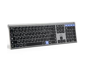 Bluestork - KB Grapheme - Rechargeable Wireless Keyboard, 2.4GHz & Bluetooth Connections, Ultra-Slim, 110H Battery, AZERTY FR, Silent Keyboard, 12 Shortcuts and Copilot Key - Windows/AI Copilot