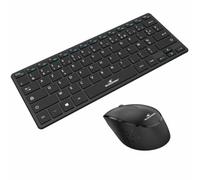 Bluestork - Mini Pack - Compact Wireless Keyboard & Mouse Pack - Wireless with 2.4Ghz Smart Dongle - Ultra Slim Design - Ergonomic - Compatible with Windows - AZERTY Black