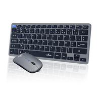 Bluestork - Pack Mini V2 Rechargeable Wireless Keyboard Mouse - AZERTY FR Wireless Keyboard & Mouse 1600 DPI - Dual Connection: 2.4 GHz & Bluetooth - Battery Life 80H - Windows/Android/iOS