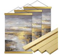 Bluesun 3 Pack Magnetic Poster Frame Hanger 12inch gold - 12 inch Wide Poster Frames Fit 12x16 12x18 12x24 Art Prints & Canvas Hanging Kit (12" Gold)