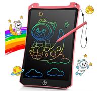 BlueSwan 10 Inch LCD Writing Tablet for Kids, Colorful Drawing Board Doodle Pad, Reusable Electronic Erasable Learning Toys Gifts Birthday Present for 3-8 Year Old Boys Pink