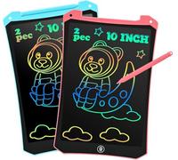 BlueSwan LCD Writing Tablet for Kids, 2 Pack 10 Inch Colorful Drawing Board Doodle Pad, Reusable Electronic Erasable Learning Toys Gifts Birthday Present for 3-8 Year Old Kids (Pink & Blue)