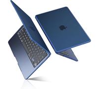 BlueSwan TPU Frame Case Compatible for MacBook Air 13 inch M5 M4 M3 M2 2026 2025-2022, A3449 A3240 A3113 A2681 Anti-break Anti-fingerprint Matte Hard Shell 13.6" Cover - (Blue Edge) Frosted Midnight