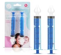 Bluet B Baby - 2pcs Silicone Nasal Wash Syringe - Nasal Aspirator Snot for Babies - Baby Nasal Cleaner - Nasal Decongestant Suction 10 ml - Reusable - Blue